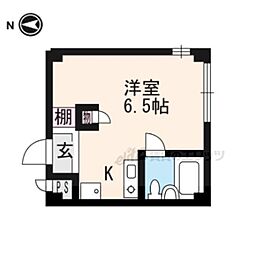 デュ北白川 3階ワンルームの間取り