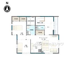 叡山電鉄叡山本線 元田中駅 徒歩11分の賃貸アパート 2階2LDKの間取り