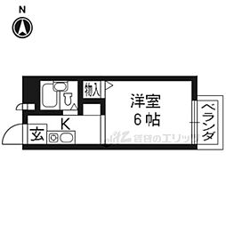 メイツサカソ 2階1Kの間取り
