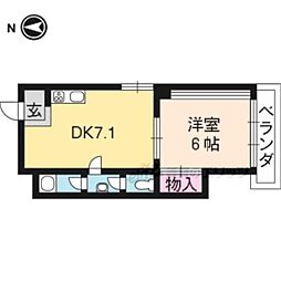 北園ハイツ 1DKの間取図画像