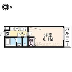 フラッティ大徳寺南 1Kの間取図画像
