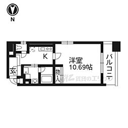 HF烏丸鞍馬口レジデンス 1Kの間取図画像