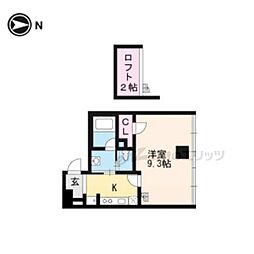 M&M'sapartment 1Kの間取図画像