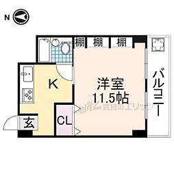 インペリアル岡崎 1DKの間取図画像