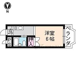 シャレー小野 1Kの間取図画像