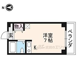 コーポ出町柳 ワンルームの間取図画像