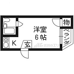 グッピーハイム ワンルームの間取図画像