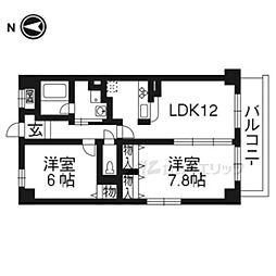 ベリエ茶五 2LDKの間取図画像