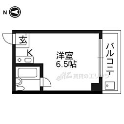 ヴィラサンモリッツ ワンルームの間取図画像