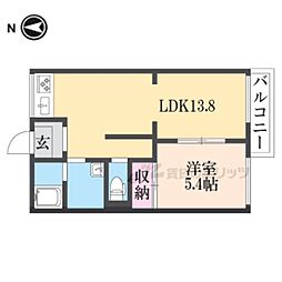 メゾン・ド・マックA 1LDKの間取図画像