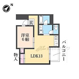 リアライズ衣笠 1LDKの間取図画像