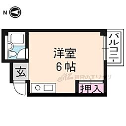 吉田マンション ワンルームの間取図画像