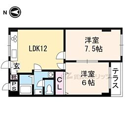 ベラヴィスタ岩倉 2LDKの間取図画像
