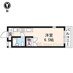 カーサ雅 1Kの間取図画像