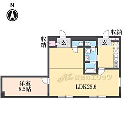 Ritz神田 1LDKの間取図画像