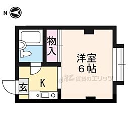 シェーンハイムA棟 1Kの間取図画像