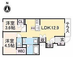 コンフィー下在地 2LDKの間取図画像