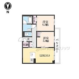 S・Rシャーメゾン 2LDKの間取図画像