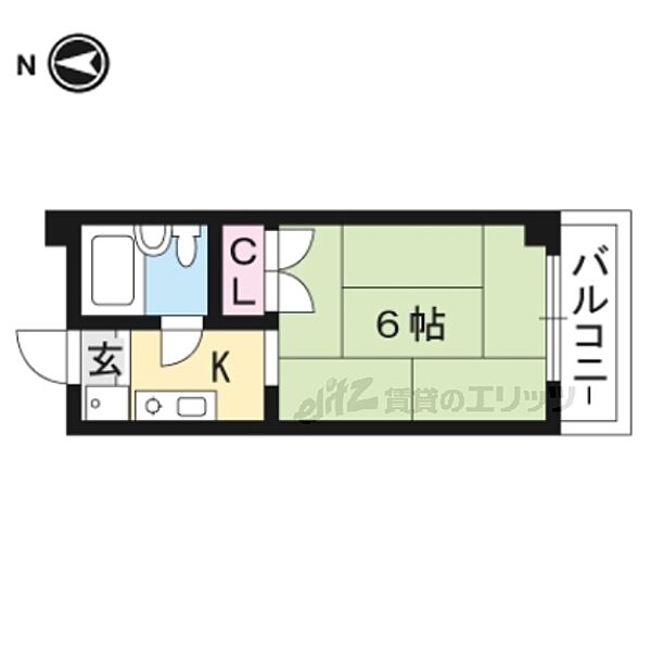 京都府京都市山科区四ノ宮川原町(賃貸マンション1K・2階・17.10㎡)の写真 その2