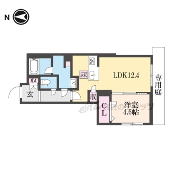 Ｃｏｍｆｉｅｌｄシャーメゾン 103｜京都府京都市伏見区竹田内畑町(賃貸マンション1LDK・1階・45.98㎡)の写真 その2