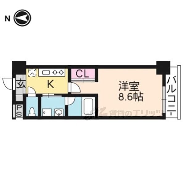 アミティエ山科 406｜京都府京都市山科区御陵中内町(賃貸マンション1K・4階・28.80㎡)の写真 その2