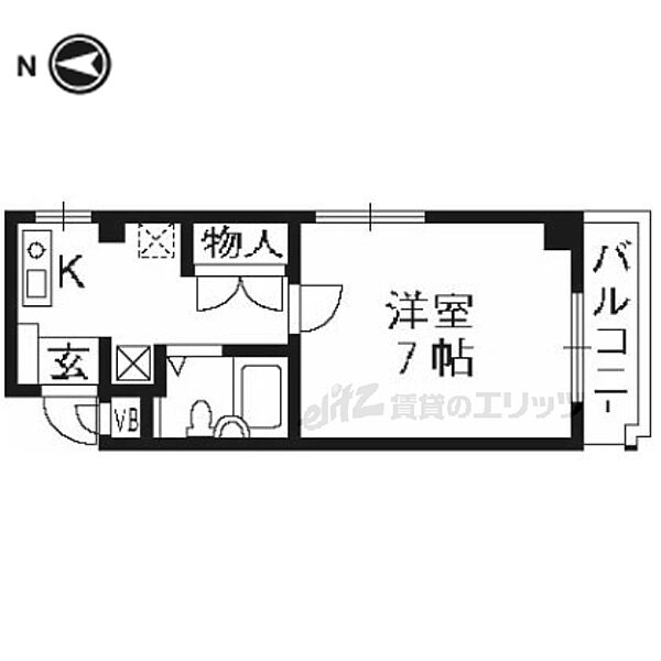 京都府京都市伏見区上神泉苑町(賃貸マンション1K・1階・22.51㎡)の写真 その2