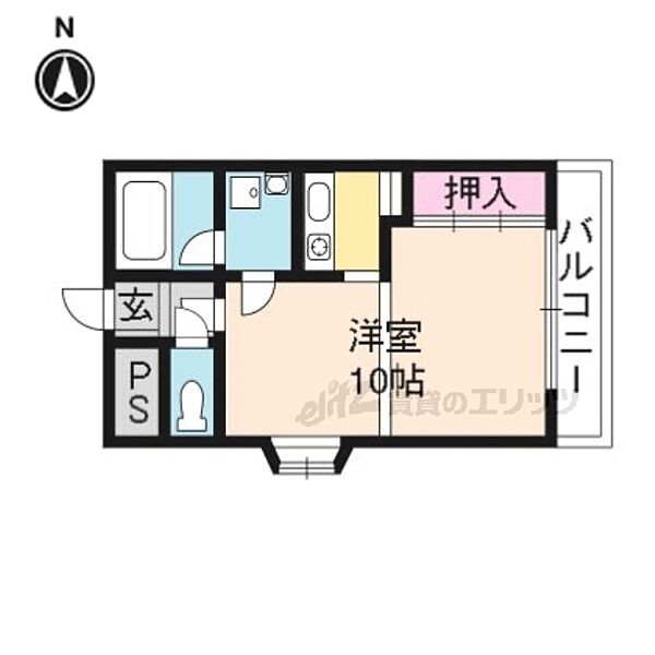 ヴァンヴェール35 408｜京都府京都市山科区東野門口町(賃貸マンション1K・4階・25.62㎡)の写真 その2