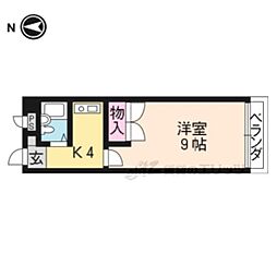 サンリット水谷 2階1Kの間取り