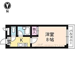 京阪宇治線 桃山南口駅 徒歩3分の賃貸マンション 2階1Kの間取り