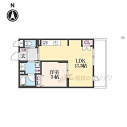 インサイトルポ山科新十条 2階1LDKの間取り
