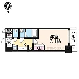 JR東海道・山陽本線 京都駅 徒歩8分の賃貸マンション 3階1Kの間取り