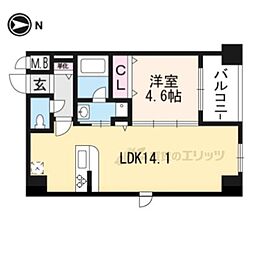 増田屋ビル 5階1LDKの間取り