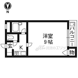 京阪本線 丹波橋駅 徒歩6分の賃貸アパート 2階1Kの間取り