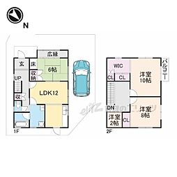 京都地下鉄東西線 山科駅 徒歩15分の賃貸一戸建て 1階3LDKの間取り