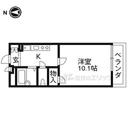 レオパレス京都十条 4階1Kの間取り