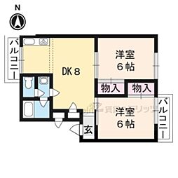 中川ハイツ 3階2LDKの間取り