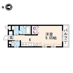 Ｋ・Ｒハイツ 1階ワンルームの間取り