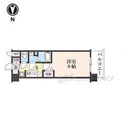 ソルテラス京都JUJO薫 4階1Kの間取り