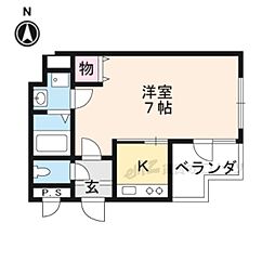 サンミッシェル音羽 1階1Kの間取り