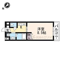 京阪本線 出町柳駅 バス9分 北白川仕伏町下車 徒歩1分の賃貸マンション 1階1Kの間取り