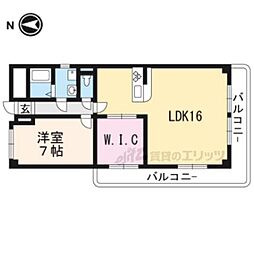 メゾン墨染 1階1LDKの間取り