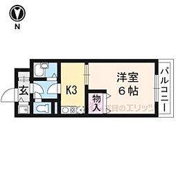 アルカディア・シティ 4階1Kの間取り