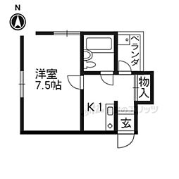 京阪本線 墨染駅 徒歩3分の賃貸アパート 2階1Kの間取り