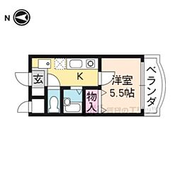 ＬＡＣＡＳＡ山科 3階1Kの間取り