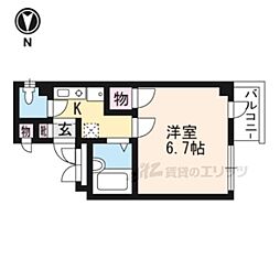 エトアル七条 3階1Kの間取り