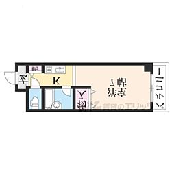 JR東海道・山陽本線 京都駅 徒歩28分の賃貸マンション 1階1Kの間取り