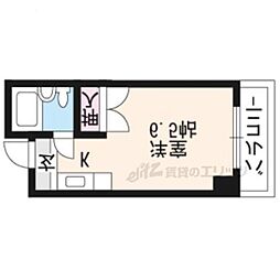 アサヒカレッジハイツ 3階ワンルームの間取り