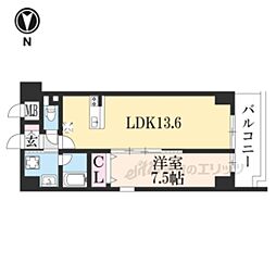 ウェスタ四条 8階1LDKの間取り