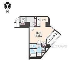 リーガル京都堀川五条通りII 3階1Kの間取り