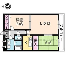 ＨＩＬＬＴＯＰ 2階2LDKの間取り